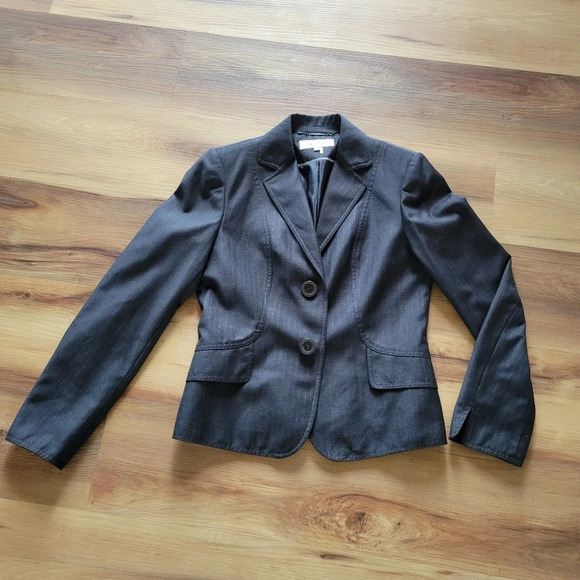 CALVIN KLEIN Black Blazer Pin Stripes SIZE 4 - Picture 4 of 7